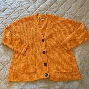 American Eagle Cozy Orange Cardigan Sweater